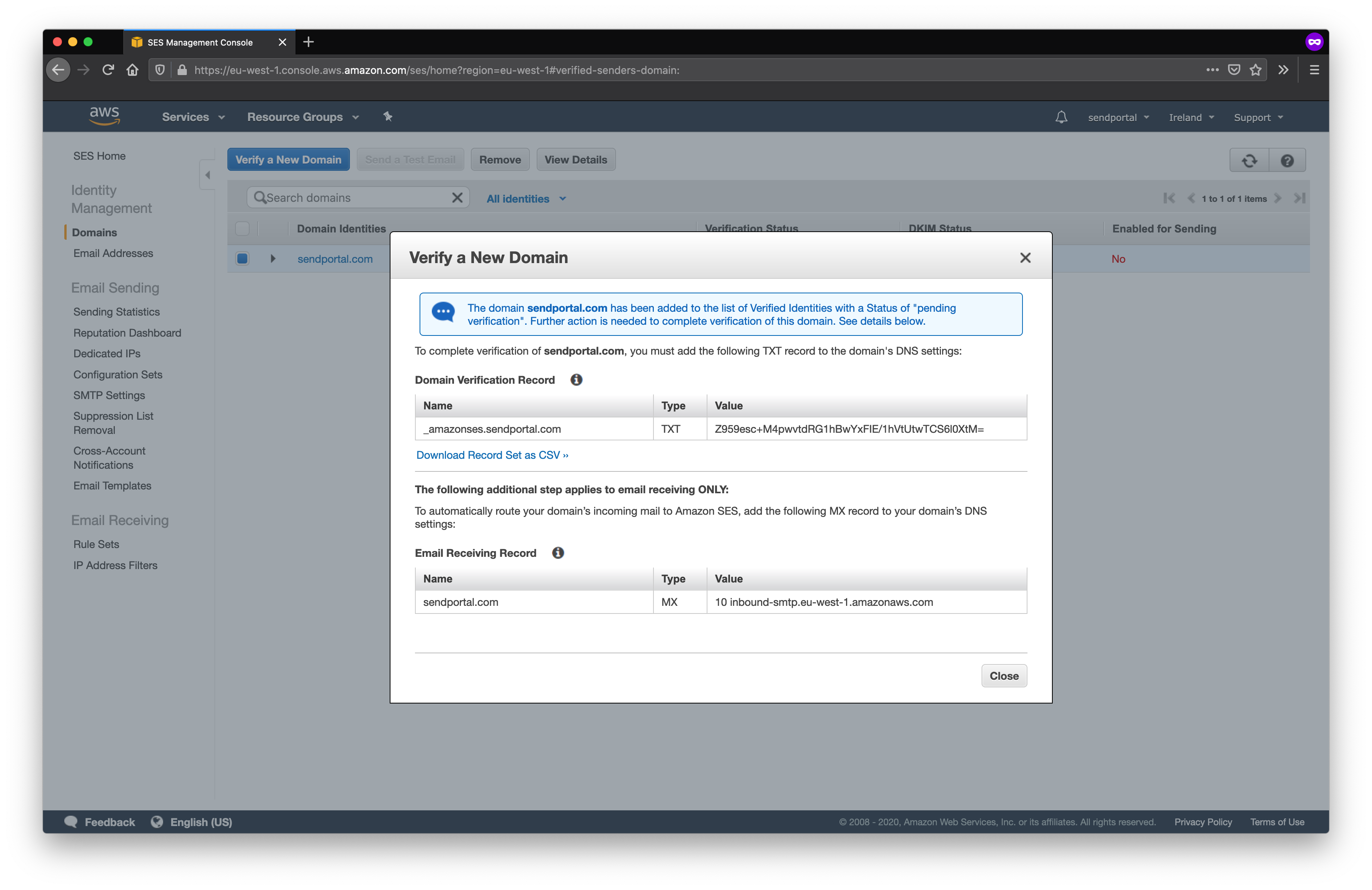 Domain Verification Record